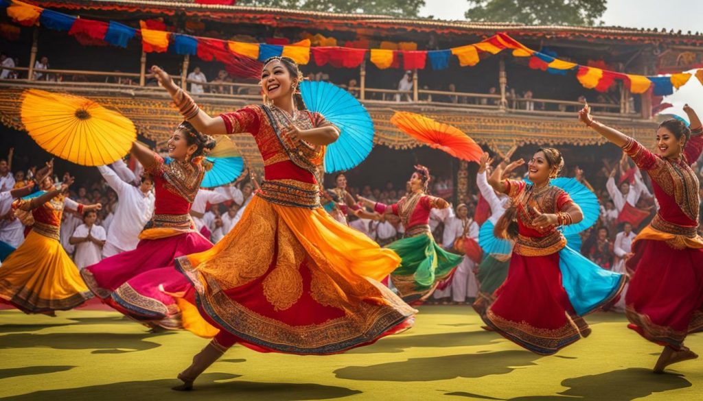 Spectacle de danse traditionnelle lors d'un festival folklorique